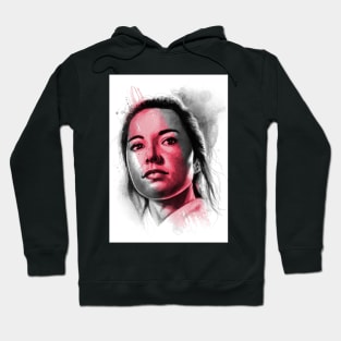 Black and white Watercolour portrait of pretty girl Hoodie